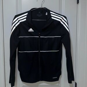 Adidas Youth 11/12 Black Zip-Up Track Jacket | AEROREADY | Excellent